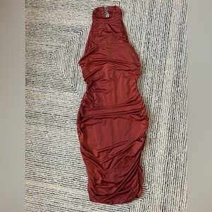 VENUS Rose Pink Dress body on Ruched Size Small high neck